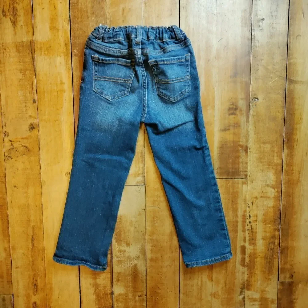 Children's Place 4T straight leg jeans adjustable waist stretch snap close